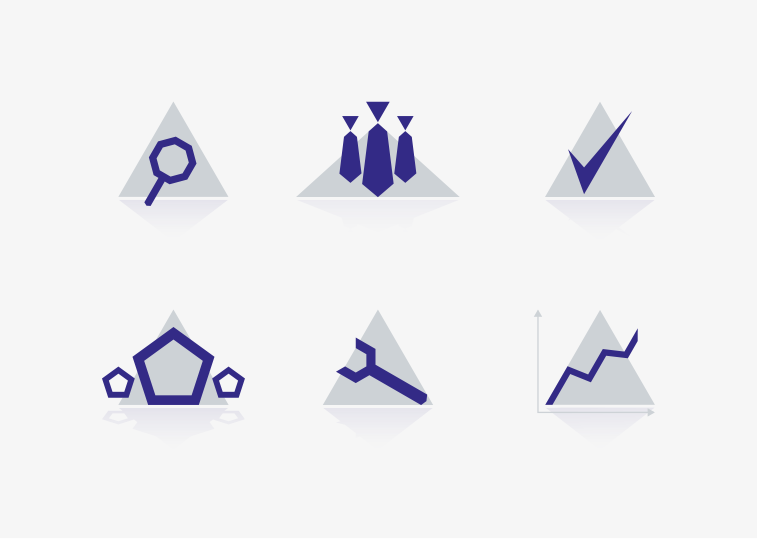 Indigo work cycle icons